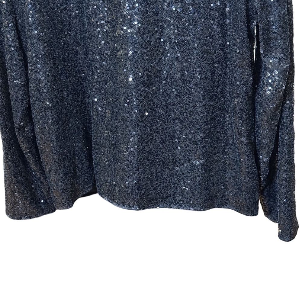 Kancy Kole Black Sequin Button Front Cardigan XL … - image 9